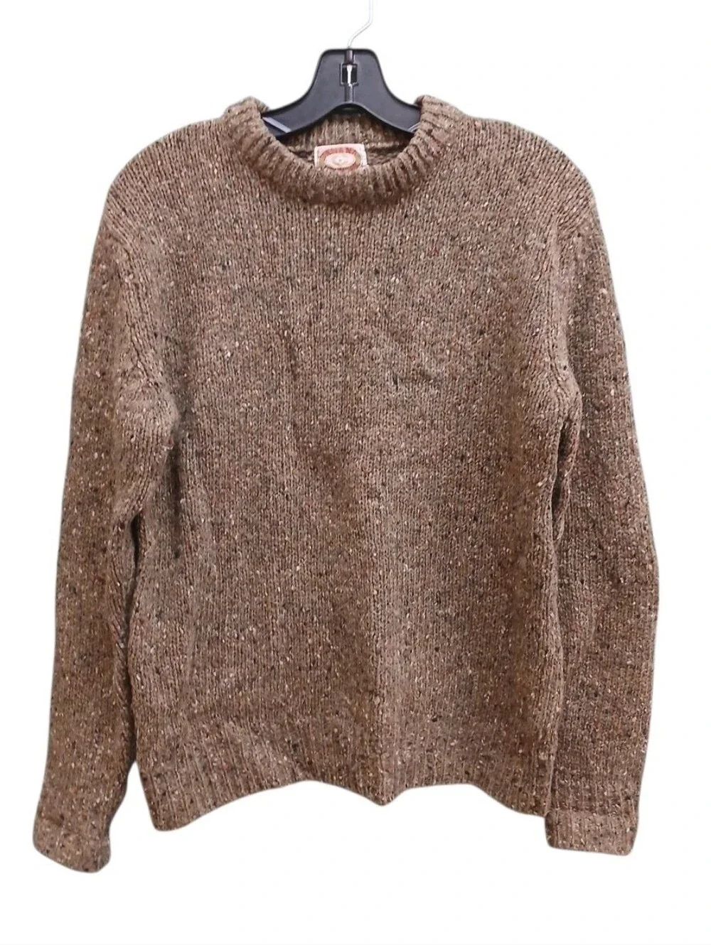 Banana Republic Vintage  Brown Wool Tweed Flecked Crewneck Sweater Size Small